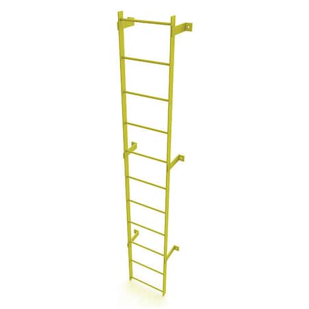 10 ft. Overall H, Ladder, Steel, Standard Fixed, 11-Rung, Steel, 11 Steps, Safety Yellow Finish MPN:WLFS0111-Y