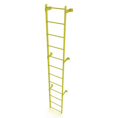 11 ft. Overall H, Ladder, Steel, Standard Fixed, 12-Rung, Steel, 12 Steps, Safety Yellow Finish MPN:WLFS0112-Y