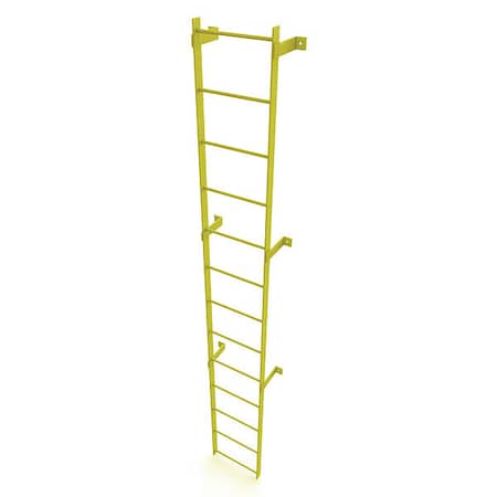 12 ft. Overall H, Ladder, Steel, Standard Fixed, 13-Rung, Steel, 13 Steps, Safety Yellow Finish MPN:WLFS0113-Y
