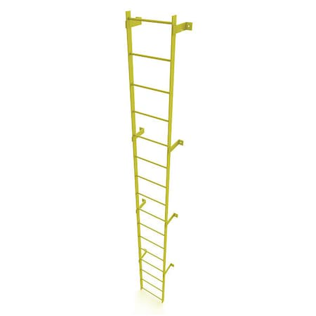 15 ft. Overall H, Ladder, Steel, Standard Fixed, 16-Rung, Steel, 16 Steps, Safety Yellow Finish MPN:WLFS0116-Y