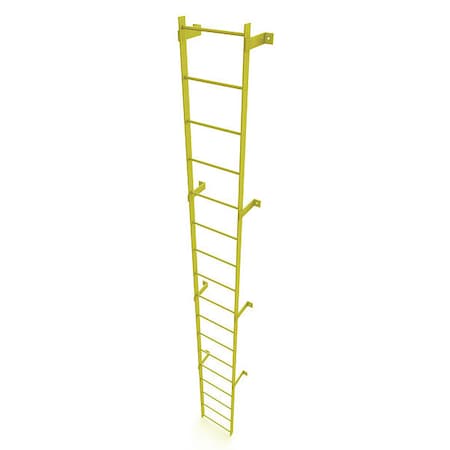 16 ft. Overall H, Ladder, Steel, Standard Fixed, 17-Rung, Steel, 17 Steps, Safety Yellow Finish MPN:WLFS0117-Y