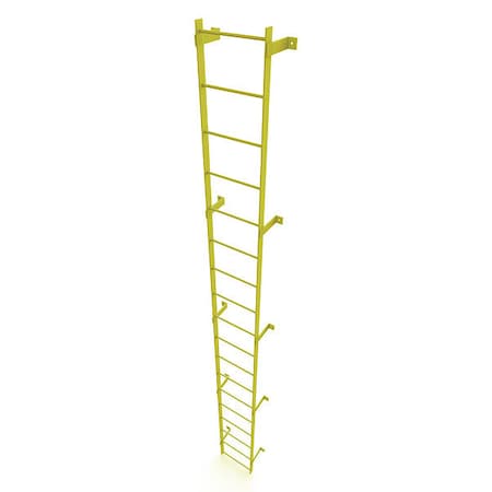 17 ft. Overall H, Ladder, Steel, Standard Fixed, 18-Rung, Steel, 18 Steps, Safety Yellow Finish MPN:WLFS0118-Y