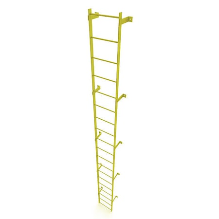 18 ft. Overall H, Ladder, Steel, Standard Fixed, 19-Rung, Steel, 19 Steps, Safety Yellow Finish MPN:WLFS0119-Y