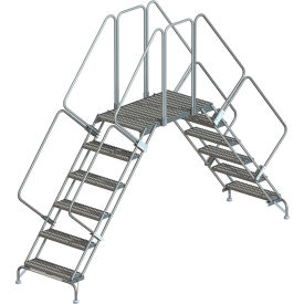 Tri-Arc 6 Step Double Entry Crossover Ladder Steel 110