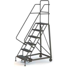6 Step Perforated Strut 600 Lb. Cap. Heavy Duty Steel Rolling Ladder - KDHD106246 KDHD106246