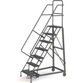 7 Step Grip Strut 600 Lb. Cap. Heavy Duty Steel Rolling Ladder - KDHD107242 KDHD107242