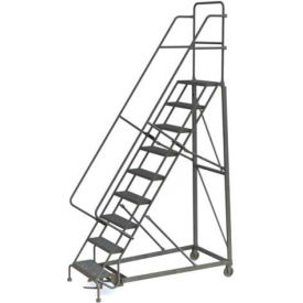 9 Step Perforated Strut 600 Lb. Cap. Heavy Duty Steel Rolling Ladder - KDHD109246 KDHD109246