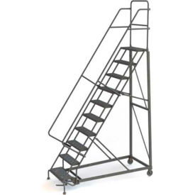 10 Step Grip Strut 600 Lb. Cap. Heavy Duty Steel Rolling Ladder - KDHD110242 KDHD110242