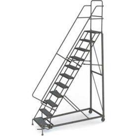 11 Step Grip Strut 600 Lb. Cap. Heavy Duty Steel Rolling Ladder - KDHD111242 KDHD111242