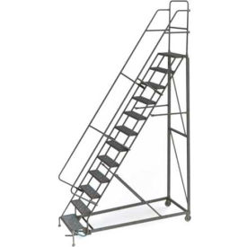12 Step Grip Strut 600 Lb. Cap. Heavy Duty Steel Rolling Ladder - KDHD112242 KDHD112242