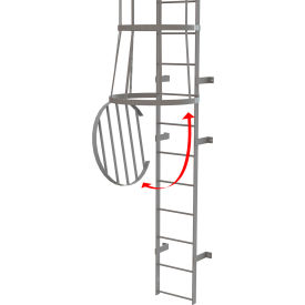 Fixed Steel Cage Ladder Cage Door for Bottom of Cage Gray - OPFS04 OPFS04