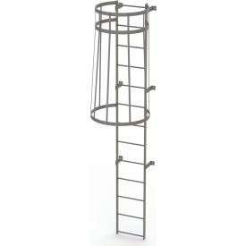 13 Step Steel Caged Fixed Access Ladder Gray - WLFC1113 WLFC1113