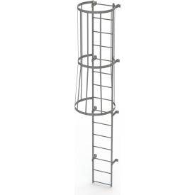 15 Step Steel Caged Fixed Access Ladder Gray - WLFC1115 WLFC1115