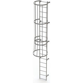 18 Step Steel Caged Fixed Access Ladder Gray - WLFC1118 WLFC1118