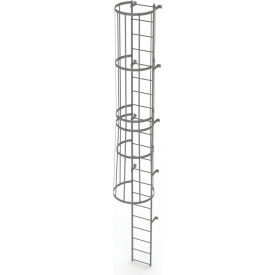 21 Step Steel Caged Fixed Access Ladder Gray - WLFC1121 WLFC1121