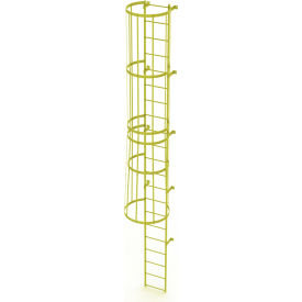 21 Step Steel Caged Fixed Access Ladder Safety Yellow - WLFC1121-Y WLFC1121-Y
