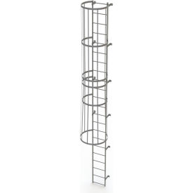 22 Step Steel Caged Fixed Access Ladder Gray - WLFC1122 WLFC1122