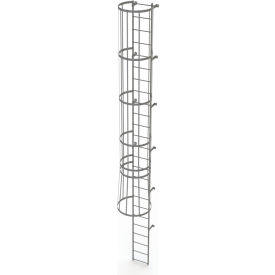 25 Step Steel Caged Fixed Access Ladder Gray - WLFC1125 WLFC1125