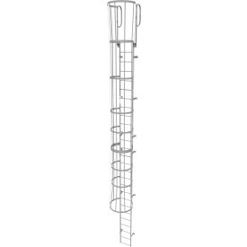 27 Step Steel Caged Walk Through Fixed Access Ladder Gray - WLFC1227 WLFC1227