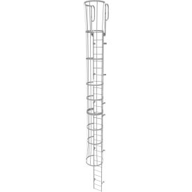 28 Step Steel Caged Walk Through Fixed Access Ladder Gray - WLFC1228 WLFC1228