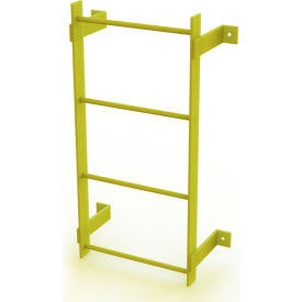 4 Step Steel Standard Uncaged Fixed Access Ladder Yellow - WLFS0104-Y WLFS0104-Y