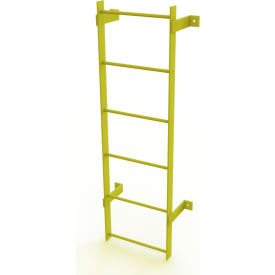 6 Step Steel Standard Uncaged Fixed Access Ladder Yellow - WLFS0106-Y WLFS0106-Y