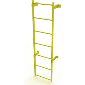 7 Step Steel Standard Uncaged Fixed Access Ladder Yellow - WLFS0107-Y WLFS0107-Y