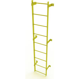 9 Step Steel Standard Uncaged Fixed Access Ladder Yellow - WLFS0109-Y WLFS0109-Y