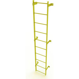 10 Step Steel Standard Uncaged Fixed Access Ladder Yellow - WLFS0110-Y WLFS0110-Y