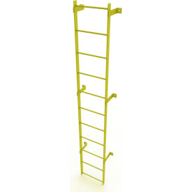 11 Step Steel Standard Uncaged Fixed Access Ladder Yellow - WLFS0111-Y WLFS0111-Y