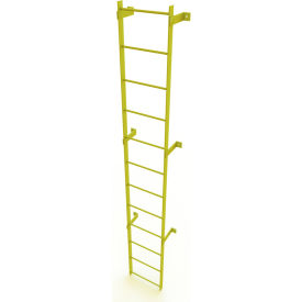 12 Step Steel Standard Uncaged Fixed Access Ladder Yellow - WLFS0112-Y WLFS0112-Y