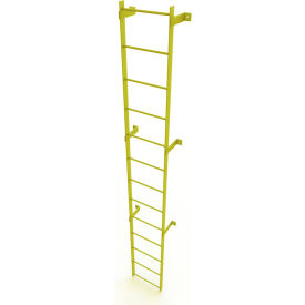 13 Step Steel Standard Uncaged Fixed Access Ladder Yellow - WLFS0113-Y WLFS0113-Y