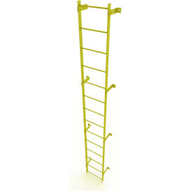 14 Step Steel Standard Uncaged Fixed Access Ladder Yellow - WLFS0114-Y WLFS0114-Y