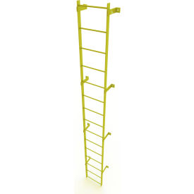 15 Step Steel Standard Uncaged Fixed Access Ladder Yellow - WLFS0115-Y WLFS0115-Y
