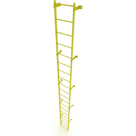 20 Step Steel Standard Uncaged Fixed Access Ladder Yellow - WLFS0120-Y WLFS0120-Y