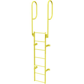 7 Step Steel Walk Through With Handrails Fixed Access Ladder Yellow - WLFS0207-Y WLFS0207-Y