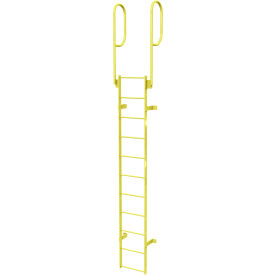 11 Step Steel Walk Through With Handrails Fixed Access Ladder Yellow - WLFS0211-Y WLFS0211-Y