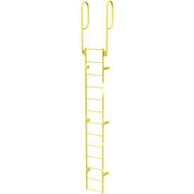 13 Step Steel Walk Through With Handrails Fixed Access Ladder Yellow - WLFS0213-Y WLFS0213-Y