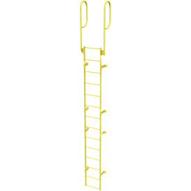 14 Step Steel Walk Through With Handrails Fixed Access Ladder Yellow - WLFS0214-Y WLFS0214-Y