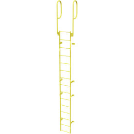 15 Step Steel Walk Through With Handrails Fixed Access Ladder Yellow - WLFS0215-Y WLFS0215-Y