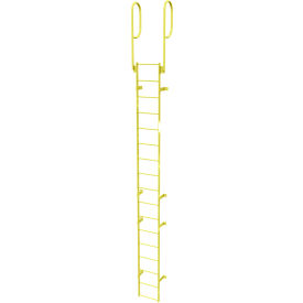 17 Step Steel Walk Through With Handrails Fixed Access Ladder Yellow - WLFS0217-Y WLFS0217-Y