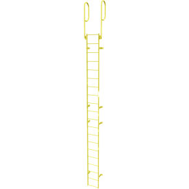20 Step Steel Walk Through With Handrails Fixed Access Ladder Yellow - WLFS0220-Y WLFS0220-Y