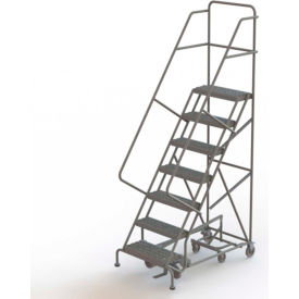 7 Step Steel Easy Turn Rolling Ladder Serrated Tread Safety Angle - KDAD107242 KDAD107242