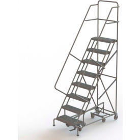 8 Step Steel Easy Turn Rolling Ladder Serrated Tread Safety Angle - KDAD108242 KDAD108242