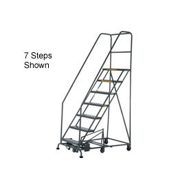 9 Step Steel Easy Turn Rolling Ladder - Safety Angle - KDAD109246 KDAD109246