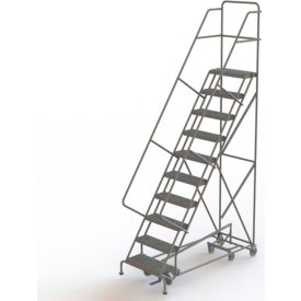 10 Step Steel Easy Turn Rolling Ladder Serrated Tread Safety Angle - KDAD110242 KDAD110242