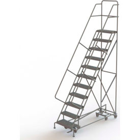 11 Step Steel Easy Turn Rolling Ladder Serrated Tread Safety Angle - KDAD111242 KDAD111242