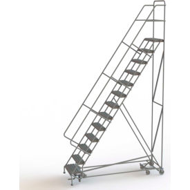 13 Step Steel Easy Turn Rolling Ladder Serrated Tread Safety Angle - KDAD113242 KDAD113242