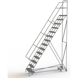 14 Step Steel Easy Turn Rolling Ladder Serrated Tread Safety Angle - KDAD114242 KDAD114242