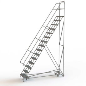 15 Step Steel Easy Turn Rolling Ladder Serrated Tread Safety Angle - KDAD115246 KDAD115246